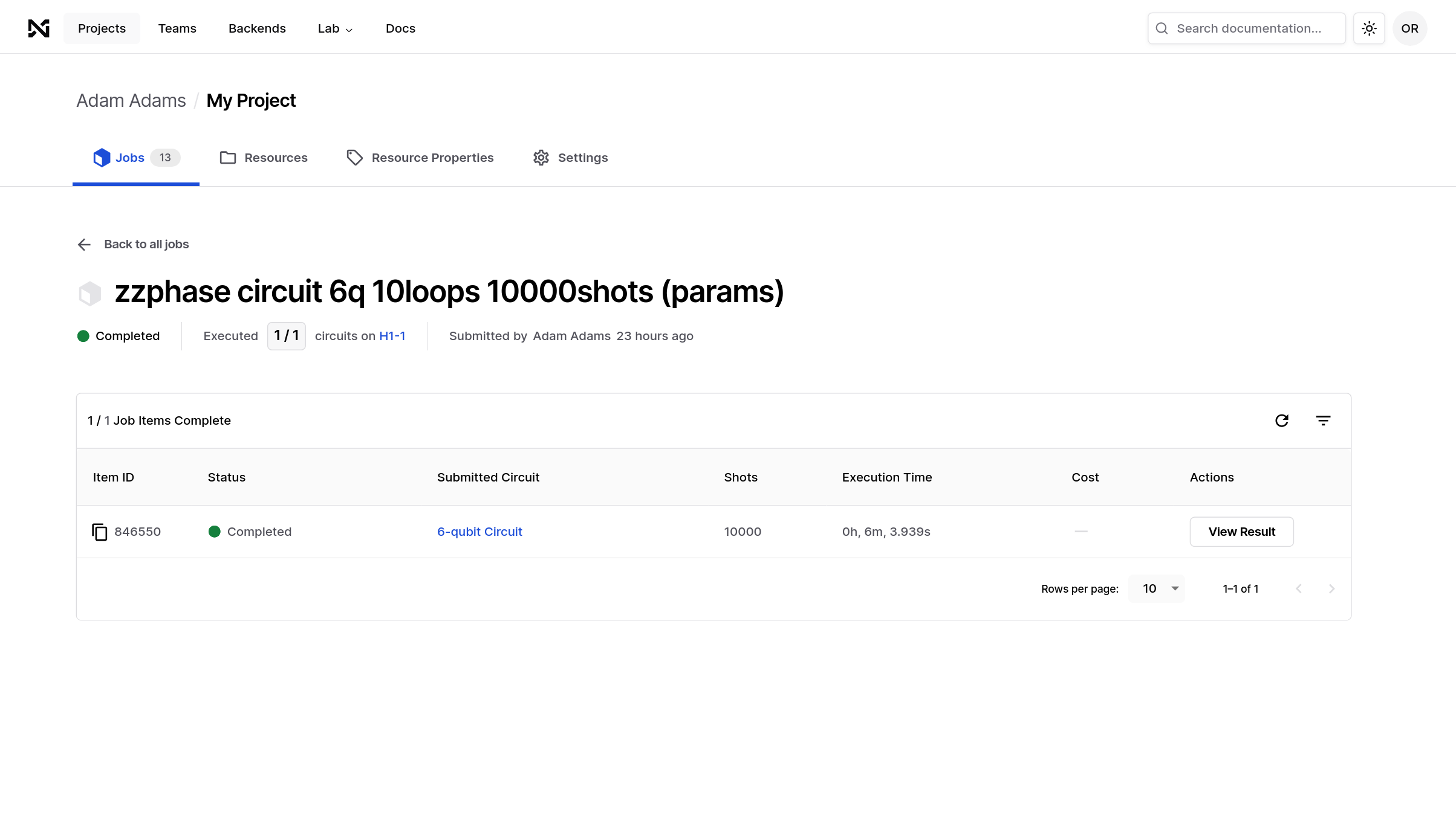 Job details page